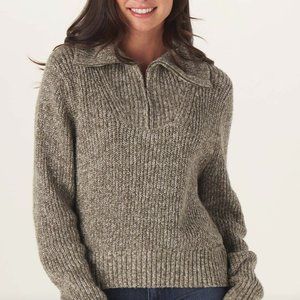 NWT The Normal Brand Gray Dani Quarter Zip Sweater (size S)
